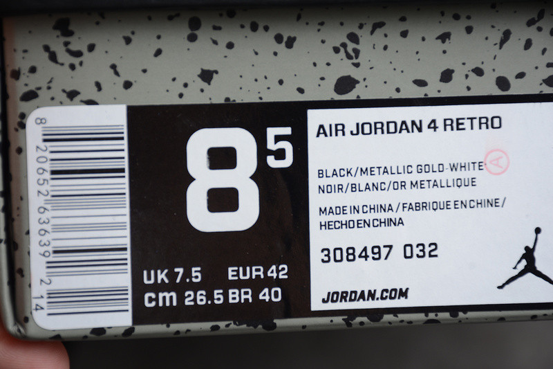 Air Jordan 4 “Royalty” Black/Metallic Gold-White 308497-032