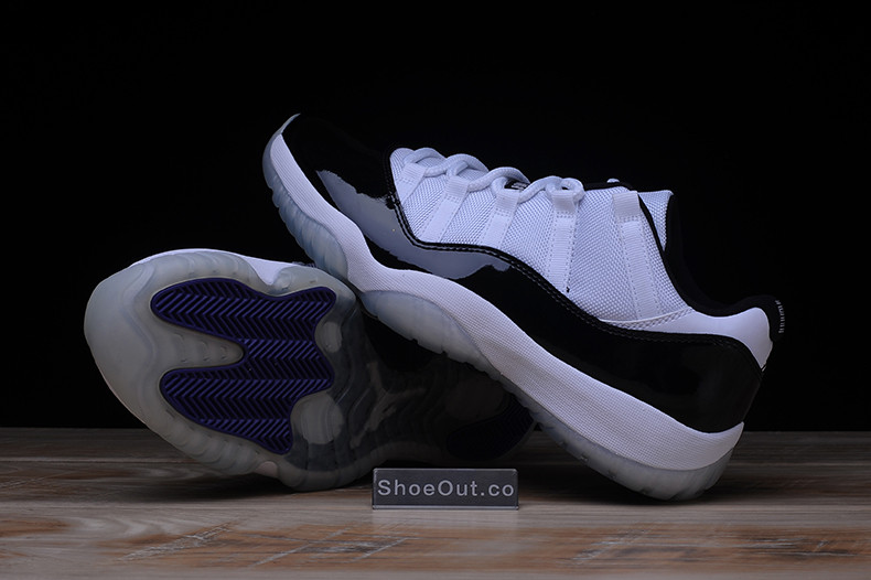 AIR JORDAN 11 RETRO LOW "CONCORD" BLACK/ WHITE mens 528895-153