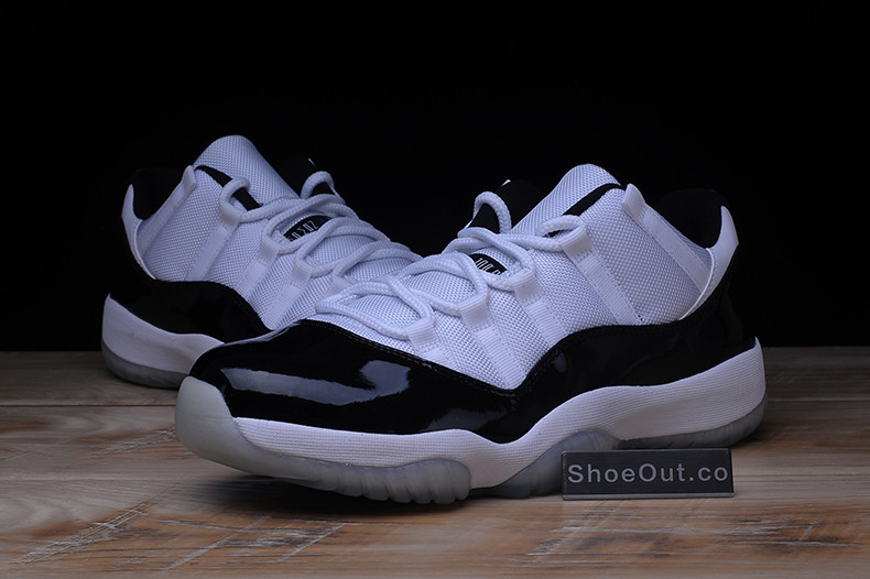 AIR JORDAN 11 RETRO LOW "CONCORD" BLACK/ WHITE mens 528895-153