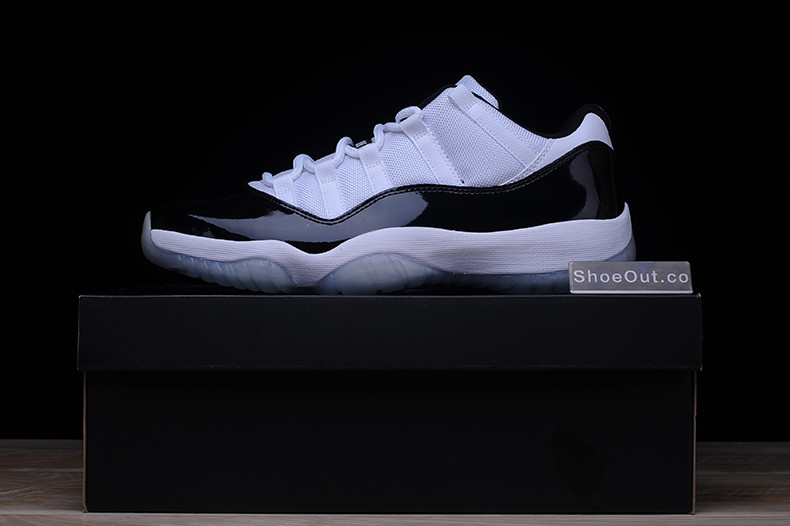 AIR JORDAN 11 RETRO LOW "CONCORD" BLACK/ WHITE mens 528895-153