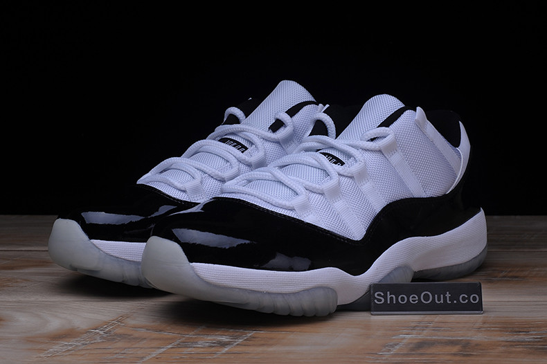 AIR JORDAN 11 RETRO LOW "CONCORD" BLACK/ WHITE mens 528895-153