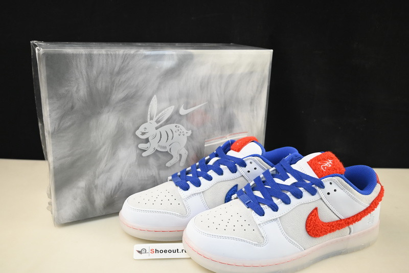 Nike Dunk Low Year of the Rabbit "White/Crimson-Varsity Royal" FD4203-161