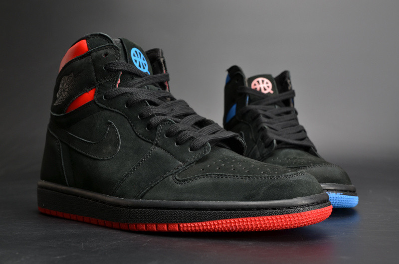 Air Jordan 1 Retro High OG “Quai 54” Black/Italy Blue-University Red mens AH1040-054