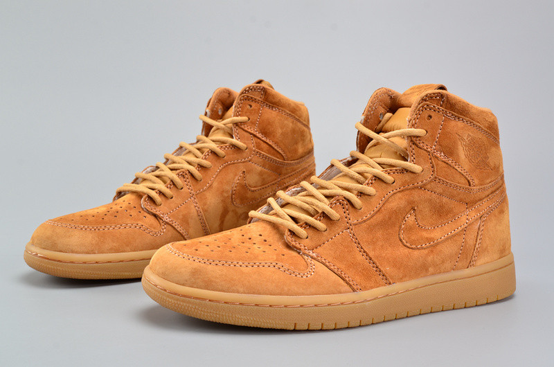Air Jordan 1 Retro High OG “Wheat” Golden Harvest/Elemental Gold mens 555088-710