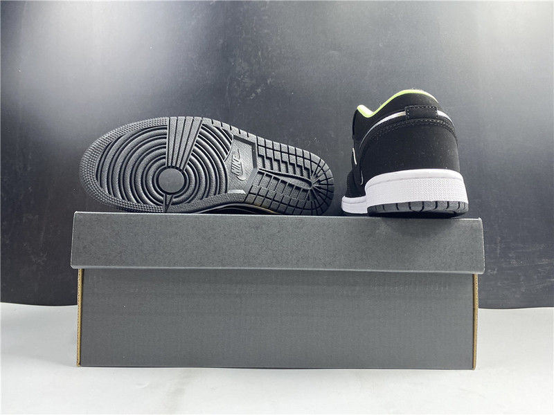 Air Jordan 1 Low Black Aurora Green Laser Orange CK3022-013