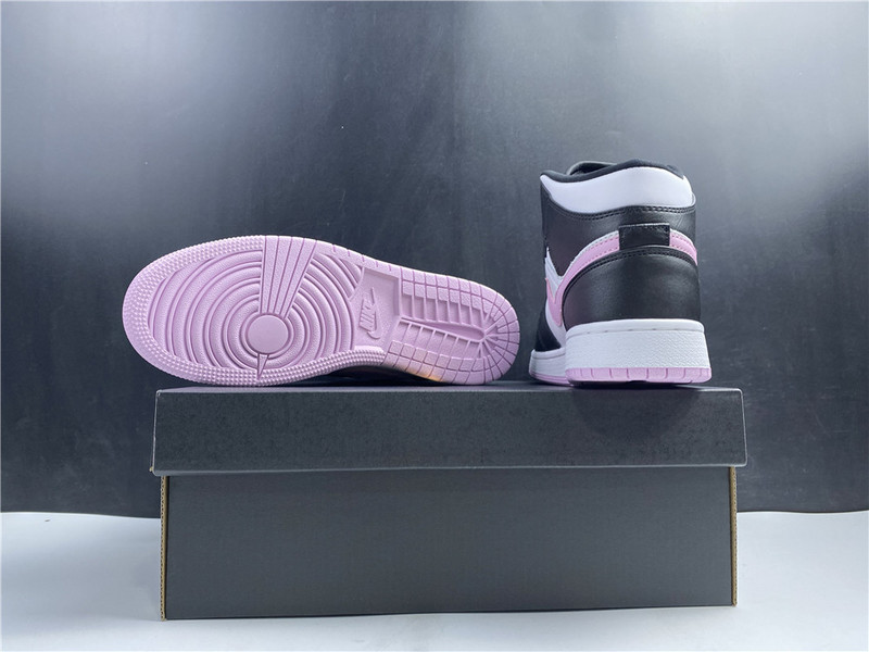 Air Jordan 1 Mid White/Light Arctic Pink-Black 555112-103