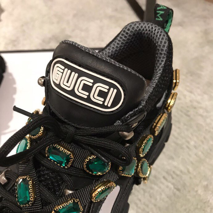 GC Black Flashtrek Sneakers With Removable Crystals