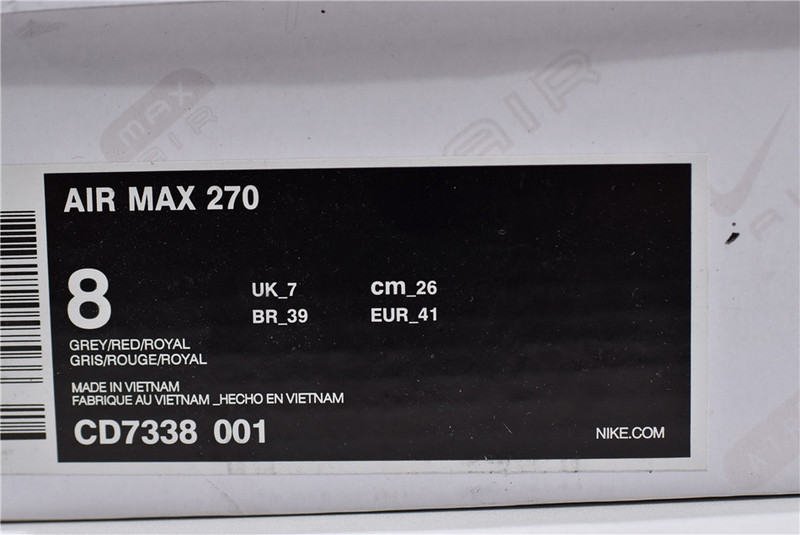 Nike Air Max 270 Wolf Grey/Game Royal-Cool Grey-University Red CD7338-001