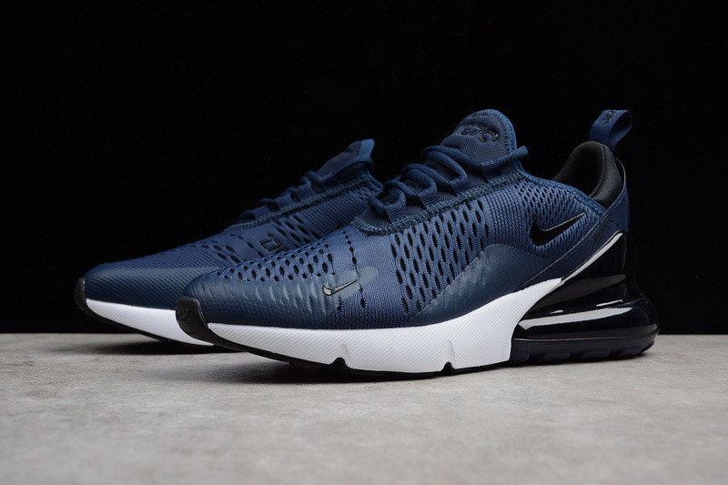 NIKE mens Air Max 270 "Midnight Navy" Black/ White AH8050-400