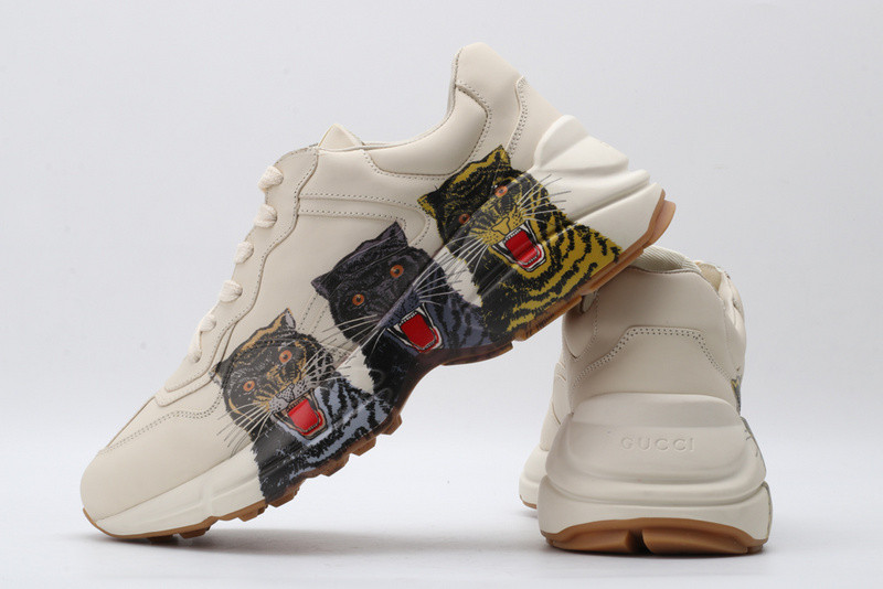 GC Rhyton Leather Sneaker With Tigers 576050 DRW00 9014