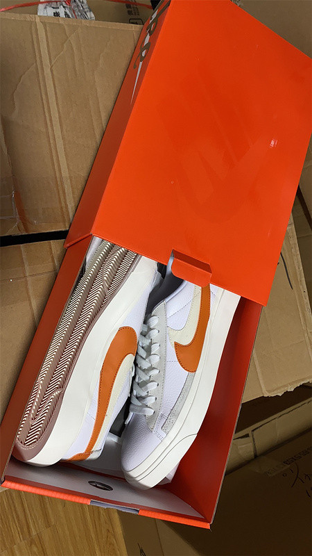 Sacai x Nike Blazer Low Orange Varisity White BV0076-107