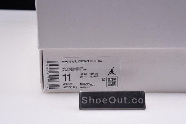 Air Jordan 11 Retro White Metallic Silver (W) AR0715-100