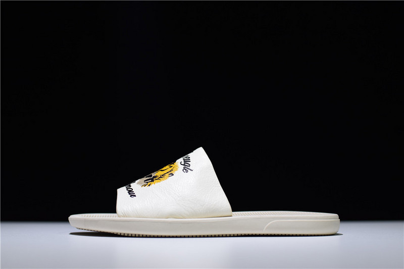 GC Leather SLIDE SANDAL WHITE WITH TIGER WOMENS 1K969E 3F7U F0089