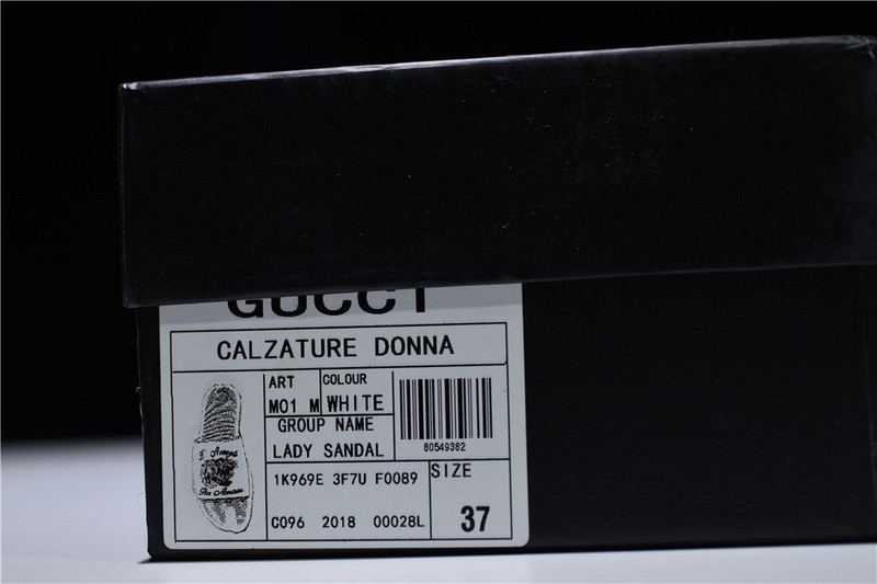 GC Leather SLIDE SANDAL WHITE WITH TIGER WOMENS 1K969E 3F7U F0089