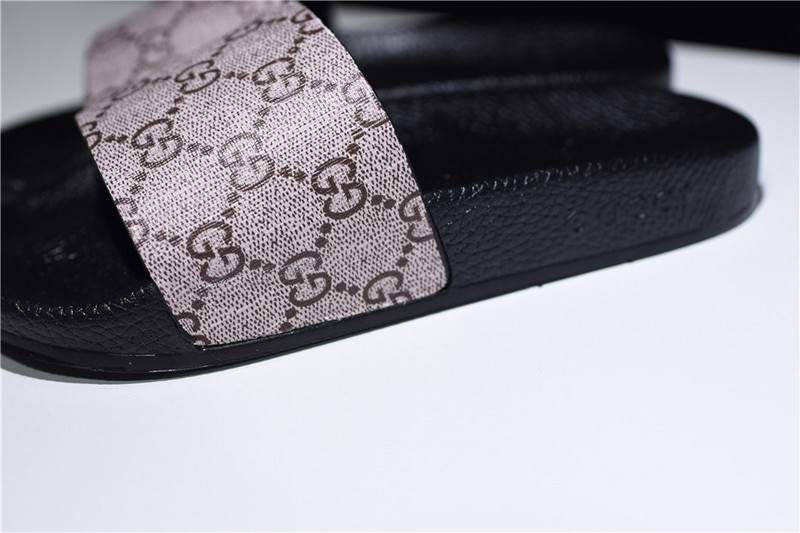 GC Leather SLIDE SANDAL with PLAID