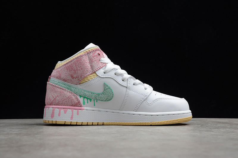 Air Jordan 1 Mid GS “Paint Drip” DD1666-100