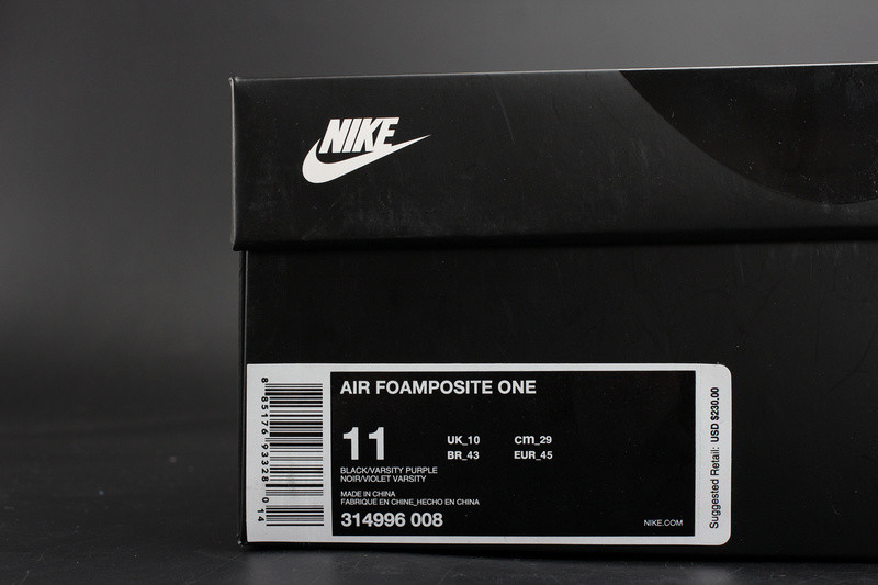 Nike Air Foamposite One “Eggplant” Black/ varsity purple mens 314996-008