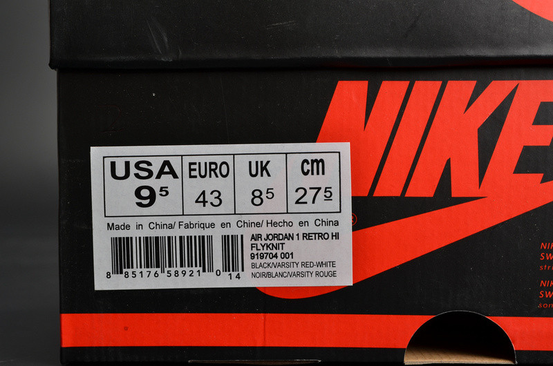 Nike Air Jordan 1 Retro High Flyknit “Banned” red mens 919704-001