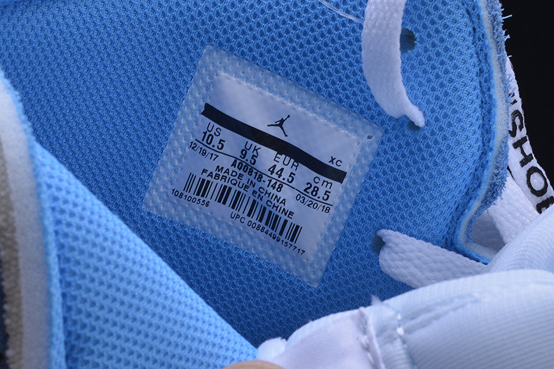 OFF WHITE Air Jordan 1 Powder Blue UNC AQ0818-148