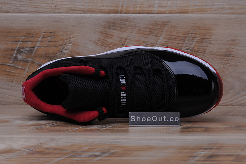 AIR JORDAN 11 RETRO LOW "BRED" BLACK/ RED mens 528895-012