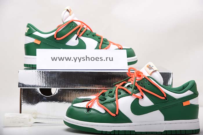 OFF-WHITE NIKE DUNK LOW PINE GREEN CT0856-100