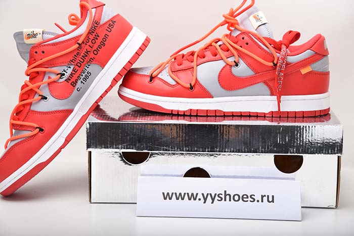 NIKE DUNK LOW OFF-WHITE UNIVERSITY RED - CT0856-600