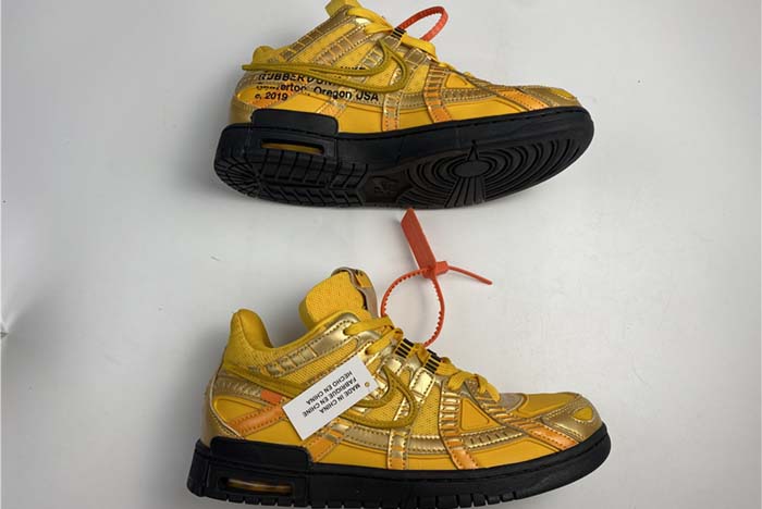 OFF-WHITE x Nike Air Rubber Dunk “University Gold” CU6015-100