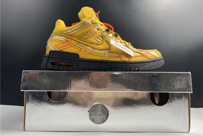 OFF-WHITE x Nike Air Rubber Dunk “University Gold” CU6015-100