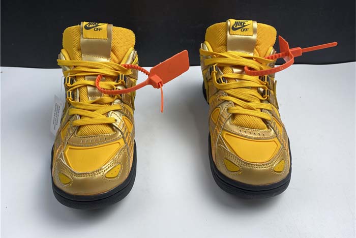 OFF-WHITE x Nike Air Rubber Dunk “University Gold” CU6015-100