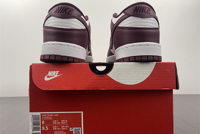 New Nike Dunk Low “Bordeaux” White/Bordeaux DD1503-108